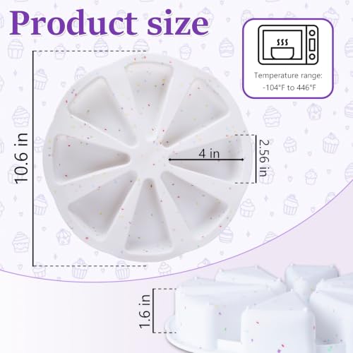 8 Cavity Silicone Scone Pan, Triangle Cake Slice Mold for Baking - size: Scone-Confetti