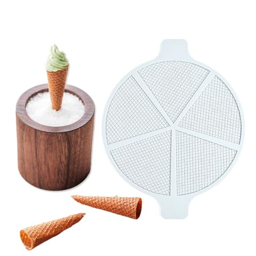 mostsom Embossing Fondant Lace Mold, Silicone Cake Decorating Mat, Elegant Lace Pattern Baking Tool for Sugar Craft, Chocolate, Gum Paste (C_ Ice Cream Cone)