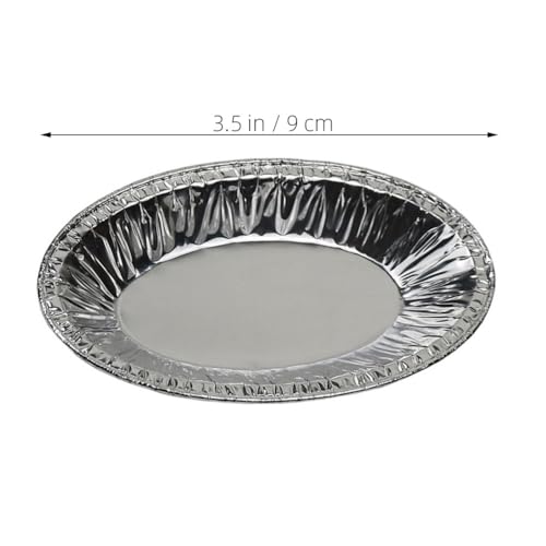 250Pcs Disposable Foil Egg Tart Cups Oval Mini Baking Pans Small Baking Cups for Tarts Quiches and Oysters Holder
