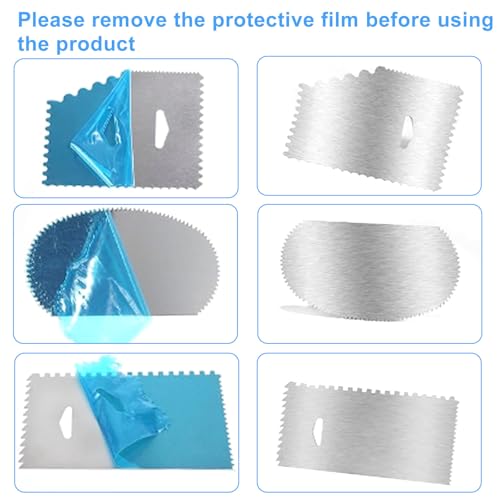 Bonsicoky 6 Pack Stainless Steel Cake Scraper - size: 6 Pack