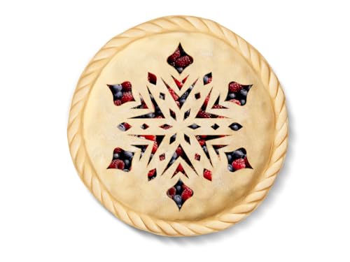 Talisman Designs Pie Top Cutter | Pie Crust Cutter | Pie Decorating Tools | Pie Pastry Baking Accessories | Stencil Crust Cutout | 10-Inch | Snowflake Design | Red - style: Pie Top Cutter - Snowflake