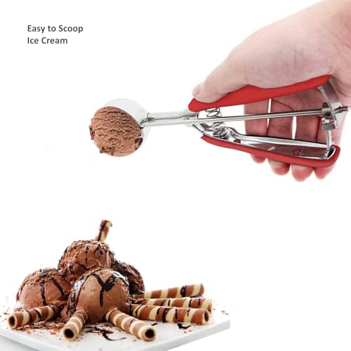 Cookie Scoop Set, 3Pcs Ice Cream Scoop, Cookie Scoops for Baking Set of 3 - color: Red