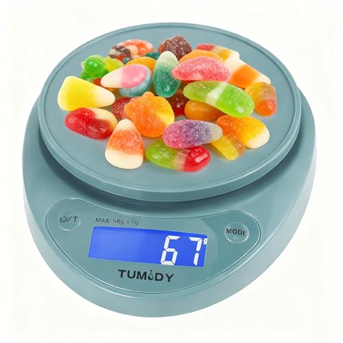 Small Digital Kitchen Scale Food, Scale for Baking Cooking, 11lb/5kg, Blue - color: blue