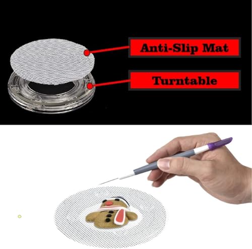 SANGLE SOPFFY 4-Inch Round Acrylic Cookie Turntable with Non-Slip Mat | Cake & Cupcake Decorating Rotary Stand (4Inch-2PC) - size: 4 Inch-2PC