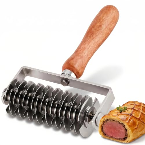 Pastry Lattice Roller Cutter - Stainless Steel Dough Lattice for Pie Pizza Bread beef wellington Pastry Crust Roller Cutter