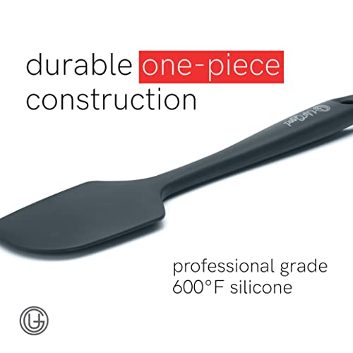 UpGood Silicone Spatula Set 600°F - High Heat Resistant Nonstick, Small and Large Kitchen Spatulas - Flexible BPA Free Professional Grade Cookware - Utensils for Cooking, Baking, Mixing(4 Pcs, Grey) - color: Gray