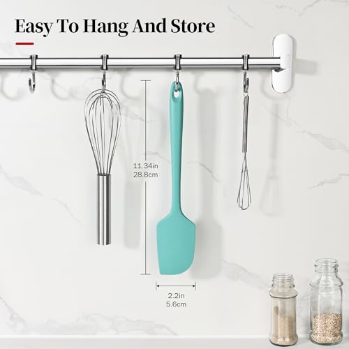 600ºF Heat Resistant Large Silicone Spatula for Baking, Aqua Sky - color: Aqua Sky, size: 11.34in - Large Spatula