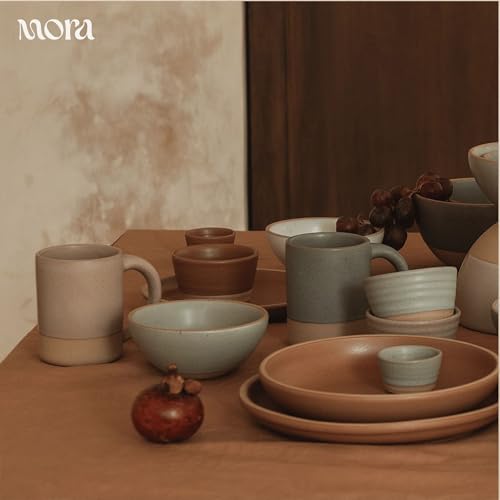 Mora Mini Ramekins Set of 4, 8oz Ceramic Pottery Baking Dishes - Microwave, Oven and Dishwasher Safe - Toasted Terracotta - color: Terracotta, size: Mini