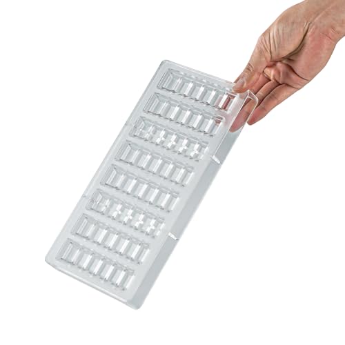 Restaurantware-Pastry Tek 10.8 x 5.3 Inch Chocolate Bar Mold, 1 Dishwashable Chocolate Mold - 8 Cavities, Freezable, Clear Polycarbonate, For Protein and Energy Bar, Candy, Easy To Release