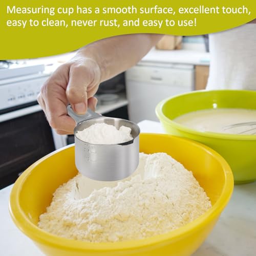 3/4 Cup (180 ml | 6 oz| 180 cc) Stainless Steel Measuring Cup, Metal Measuring Cup for Cooking & Baking - color: Stainless Steel, size: 3/4 Cup (180 ml | 180 cc | 6 oz)