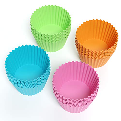 Bakerpan Silicone Mini Cupcake Liners - 24 Pack Non-Stick Muffin Cups