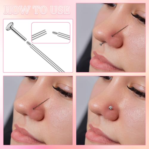Threlaco Piercing Taper Ball Grabber Tool for Changing Jewelry 18G-Flat Back Earrings Applicator Tool, Body Piercing Kit for Ear Nose Lip