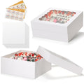 COTOPHER 14x14x6 In Sheet Cake Boxes, 16pcs White Bakery Boxes with Window - color: White, size: 14x14x6inch