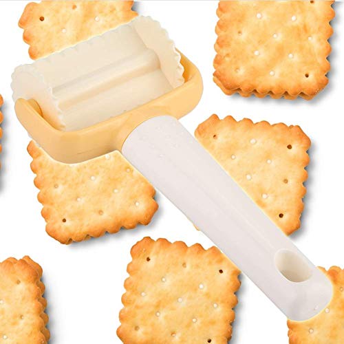 Rolling Biscuit Cutters, Rolling Cookie Cutters Dough Cookie Roller Cutter Biscuit Rolling Crimped Cutter Baking Tool Pastry Maker Rolling Square Cutter Biscuit Ravioli Cutter (large) - size: large