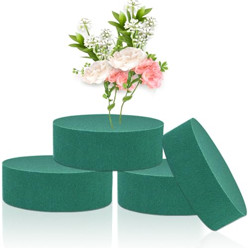 Large Floral Foam Round 6'' SUPKING Flower Foam 4Pcs Florist Foam Blocks Wet Dry Green Foam for Artificial and Fresh Flower Arrangement - size: 6 inch
