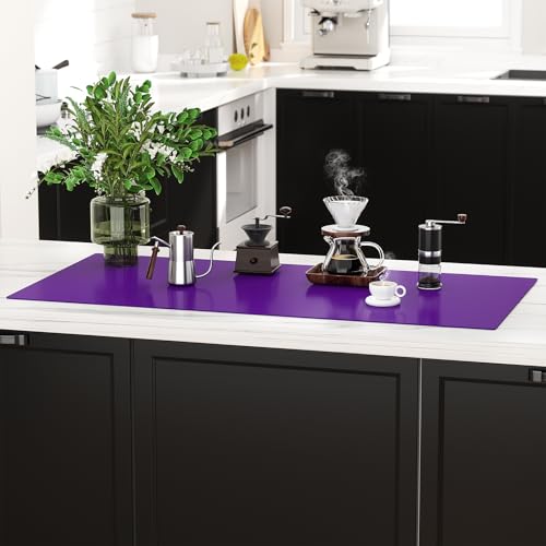 Silicone Protector Mat 47x24 Inch,Purple - color: Purple