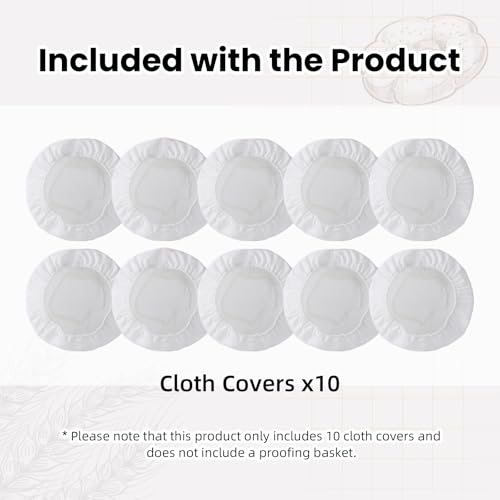 10 Pack Proofing Basket Covers for 5in Round, Linen Cotton - size: Mini 5inch Round