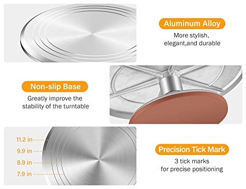 Kootek 22 Aluminum Cake Stand Turntable Set for Decorating Baking Kit, 12"