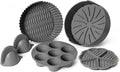 EM Set of 5 Silicone Air Fryer Liners with Egg Bite Mold, Waffle Mold & Mitts - 7.5” Round Reusable Silicone Inserts for 3-5 Qt Airfryers - Easy to Clean & Heat-Resistant Air Fryer Accessories Set - size: 5-Pack 7.5 in Liners for 3-5 Qt