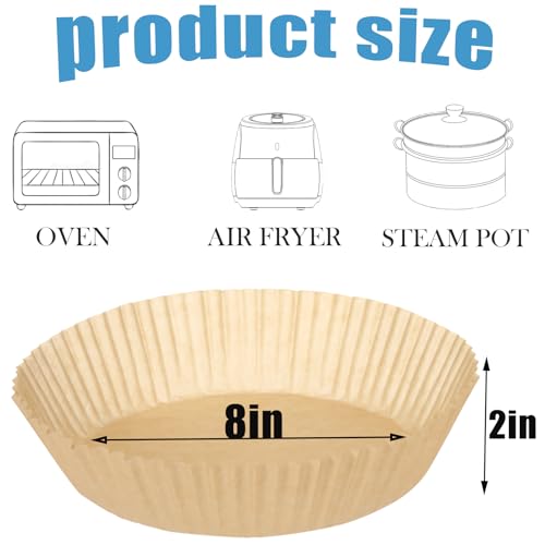 8In Round 100Pcs Air Fryer Liners Disposable Paper Parchment Liners - color: Paper-Round, size: 8inch-100PCS