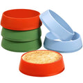 KOLUTI 6 Pack 3.15 Inch Nonstick Silicone English Muffin Rings, Durable Round Frying Egg Patty Omelette Cooker Mold, Circle Ring for Crumpet Pancake Pastry Cookie Baking, BPA Free and 3 Colors - color: 3COLOR-3.15