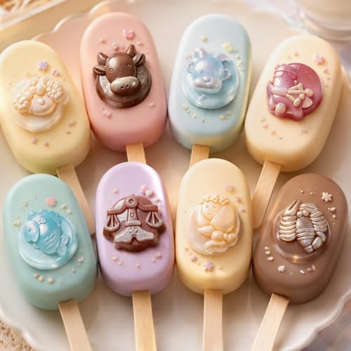 12 Constellation Animal Silicone Mold for Chocolate, Jello, Soap - color: Pink-XY039