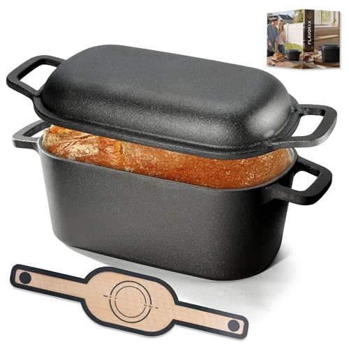 Cast Iron Bread Pan with Lid, Oval Sourdough Baking Pan