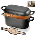 Cast Iron Bread Pan with Lid, Oval Sourdough Baking Pan