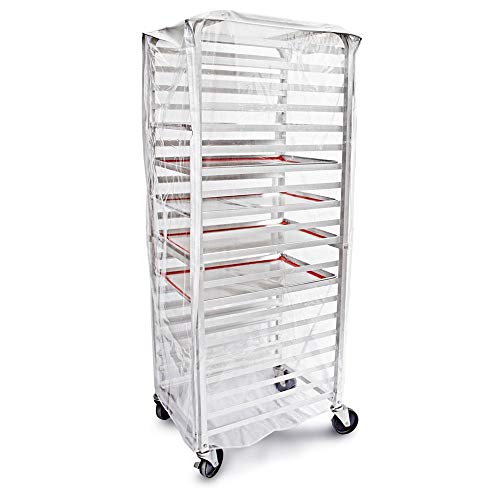 New Star Foodservice Commercial-Grade Clear Plastic Sheet Pan/Bun Pan Rack Cover, 20-Tier, 28" L x 23" W x 61" H (Pack of 12) - size: 28" x 23" x 61", 20-Tier, Single (Pack of 12)