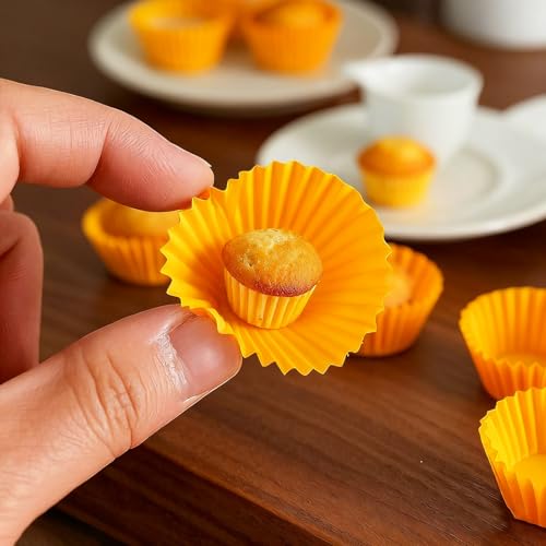 1000 Pcs 1 Inch Mini Muffin Liners,Muffin Liner for Baking White Cupcake Papers Baking Cup Liners,Used for 48 Cup Mini Muffin Pa (Yellow) - color: Yellow