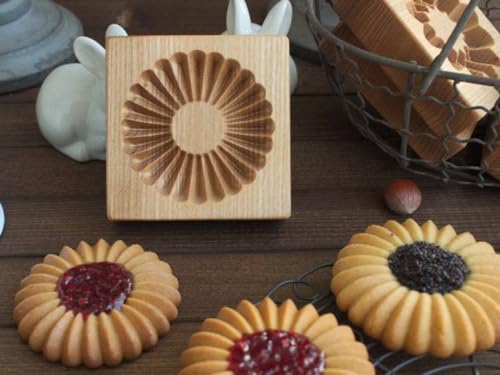 1Pack Wooden Cookie Biscuit Mold Baking Embossed Biscuit Stamp