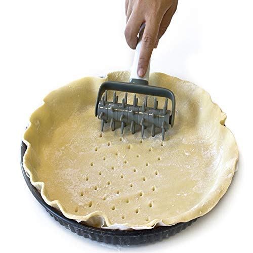 Kakalote Pizza Dough Docker Pastry Roller with Spikes Black