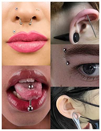 Vsnnsns 9 Style 316L Surgical Steel Body Piercing Tools Kit Piercing Clamps Forceps Use for Nose Septum Lip Tongue Eyebrow Belly Rings Ear Dermal Piercing Jewelry Kit Tools - color: Style 3, Piercing Clamp Forceps