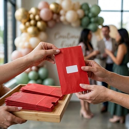 Quotidian Strawberry Red Greaseproof Paper Cookie Bags 4x6 in, 100 Count - color: Strawberry Red