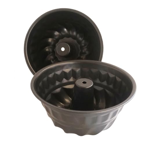 6 Inch Fluted Tube Cake Pan, Carbon Steel Small Ring Mold, Black - color: 6 Inch - Black - Fluted
