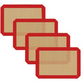 Small Silicone Baking Mats, Set of 4,11-4/5x8-1/4 Inch Quarter Sheet Size, Non Stick, BPA Free, 1/4 Baking Sheet Pan Liner for Cookies, Macaron, Bread, Pastry, Toaster (Red) - color: Red
