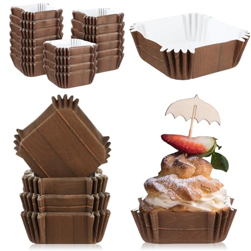 Maxcheck 300 Pcs Square Cupcake Liners 2.36'' Paper Baking Cups,Woodland - style: Woodland