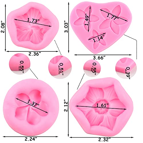 ZiXiang Plumeria Flower Silicone Mold Hibiscus Flower Fondant Mold - color: Style D
