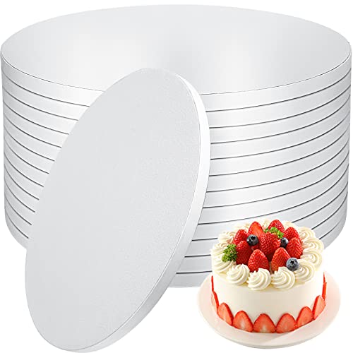 12 PCS Cake Drums 10 Inch, 10inch Drum, Cake Boards 10 Inch Round, 1/2" Thick Cardboard, Sturdy Circle, Base para Pastel Cardboard Base White Cake Boards for Wedding - size: 10 Inch
