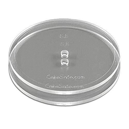 CAKESAFE – 2-5.5” Clear ¼” Acrylic Disks – Perfect Icing Tool to Smooth the Buttercream on Your Cakes - size: 5.5" Set