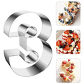 ZADE 11 Inch 304 Stainless Steel Large Size Number Cake Mousse Mold Number 3 Tiramisu Cheesecake Mold Cookie Cutter Bakeware 3D Cake Baking Pan for Birthday and Baking, Party - size: #3,11inch