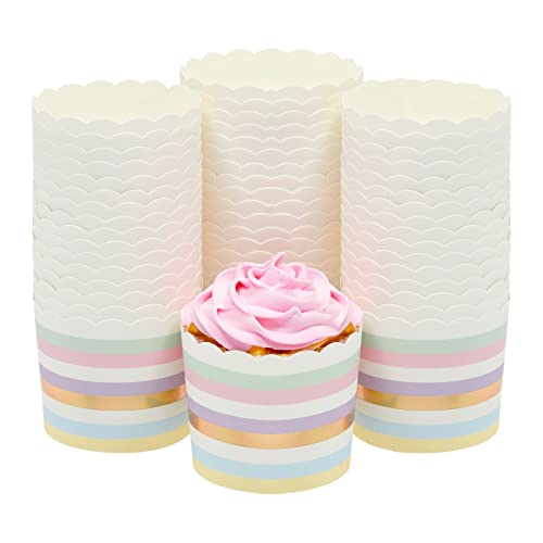 Sparkle and Bash Cupcake Liners - Pastel Paper, 2.2 In, 50 Count - Decorative Paper Baking Cups for Birthday, Home Baking & Bridal Showers - size: 2.2 inches