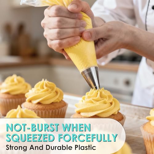 HOTEC 100Pcs 12 Inch Anti-Burst Disposable Piping Bags, Non-Slip Food Grade BPA-Free Pastry Bags for Cake, Cupcake, Cookie Cream Frosting Decorating Baking Supplies - size: 12inch 100pcs