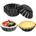 12-Pack 3 Inch Nonstick Mini Tart Pans Fluted Side for Pies Pan Round Deep Quiche Mold Heavy Duty Carbon Steel Baking Cupcake Egg Tarts Mousse Cakes Fruit and Desserts Molds for Oven