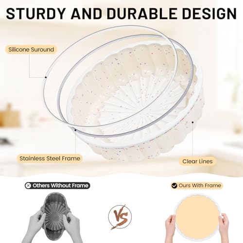 Vinino Charlotte Cake Pan, 8 Inch Silicone, Cream - size: Charlotte Mold