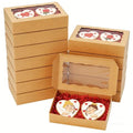 50pcs Brown Cookie Boxes 7x4.375x1.5 Inch Bakery Boxes with window - color: Brown
