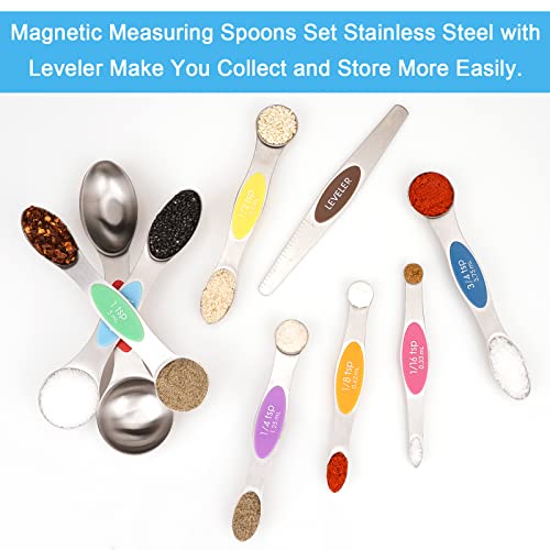 Aovchei 9 PCS MultiColor Magnetic Measuring Spoons Set - size: 9pcs-colorful
