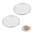 2PCS Small Cooling Rack 8.9 Inch Round Stainless Steel Wire Rack, Steamer Rack for Pots, Air Fryer Rack with Fixed Legs for 6 Qt Multi-Cookers, Oven Safe for Cooling, Roasting and Steaming (8.9 Inch) - color: 8.9 Inch