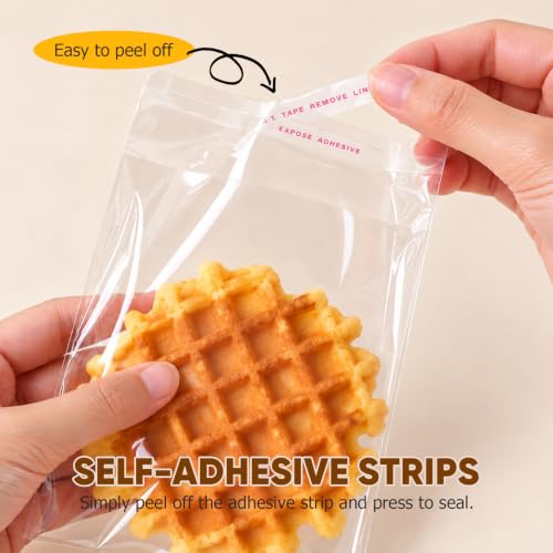 NEOACT 600 Pcs Cookie Bags, 4x6 Clear Self Sealing Cellophane Bags - size: 1 Count (Pack of 600)
