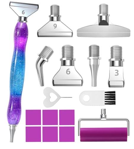 17PCS Threaded Diamond Art Tools, 40% Thicker Diamond Painting Pen Anti-Loosen - color: 17 Pcs Gradient Pen Set